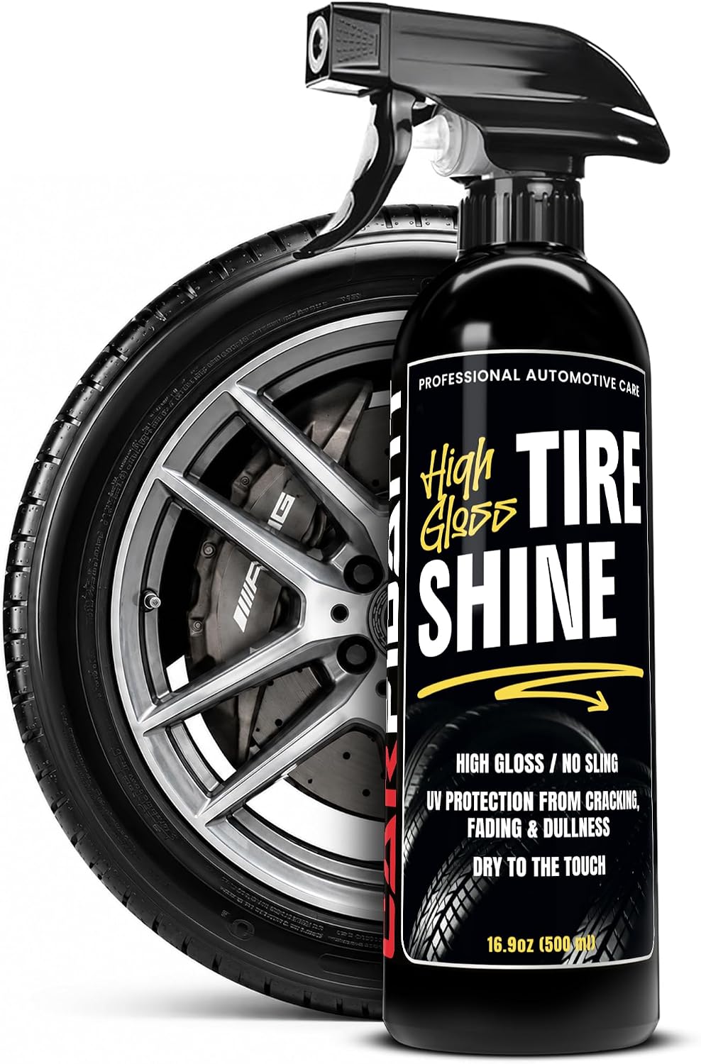 Tire Shine High Gloss Spray - Wet Look Car Tire Dressing - 16 oz