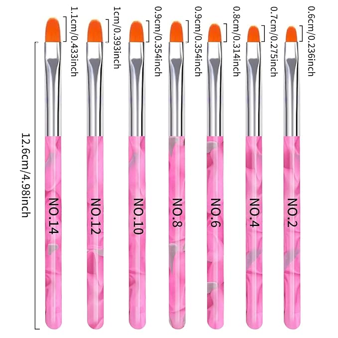 19Pcs Pink Nail Art Brush Set, Nail Brushes Kit with Acrylic Nail Brush, Gel Polish Brushes, Dotting Tools, Nail Dust Brush, Manicure Tool for Acrylic Powder Application, Sculpting & Cleaning