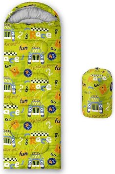 Datura home Kids Sleeping Bag for Boys and Girls,Monster Alien Print-Lightweight Warm Portable Outdoor Indoor-Waterproof