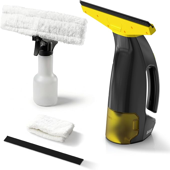 Window Vacuum Squeegee Cordless, Electric Window Cleaner Kit with 11" Squeegee Blades, 2000Pa Vacuum Squeegee with 45min Battery Life & 200ml Water Tank, Suitable for Windows, Mirrors - Cleanova
