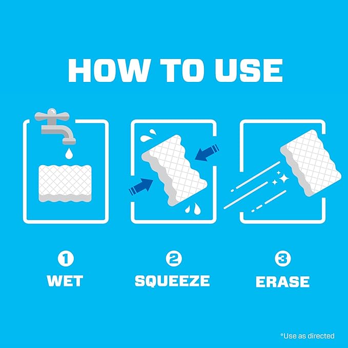 Mr. Clean Magic Eraser Sponge, All Purpose Cleaner, Cleaning Scrubber, Wall, Sneaker, Kitchen, Bathroom, Shower Cleaner, Cleaning Supplies, Melamine Sponge, Cleaning Pads, Extra Durable, 10ct