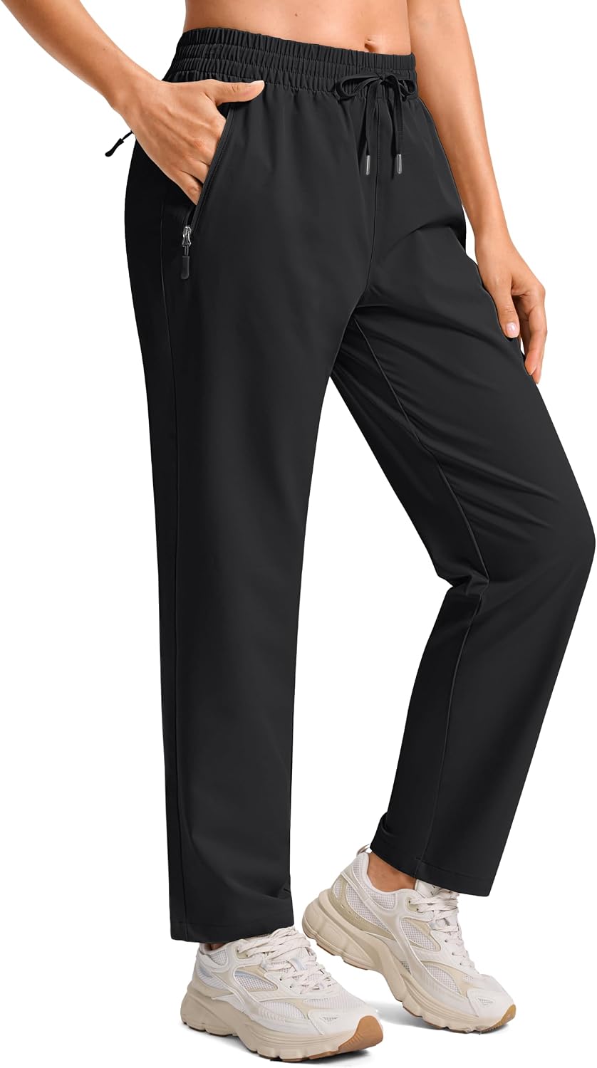 Women's Lightweight Hiking Pants Quick-Dry Breathable Outdoor Travel Sweatpants with Zipper Pockets for Casual