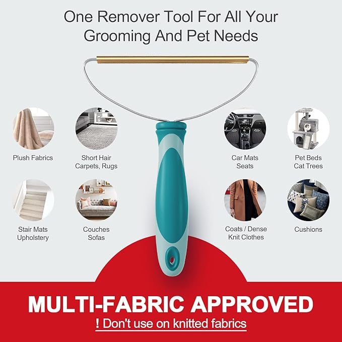 Dog Cat Hair Remover for Deep Cleaning, Lint Cleaner Pro, Pet Fur Removal Tool, Portable Carpet Scraper Rake, Fuzz Hairball Shaver Brush for Carpet, Car Mat, Couch, Pet Bed, Furniture, Rug