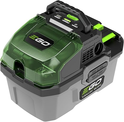 EGO Power+ Shop Vacuum Wet Dry, Car Vac, Compact Portable Cordless Cleaner, 3 Gallon 85 CFM, Battery and Charger Not Inc