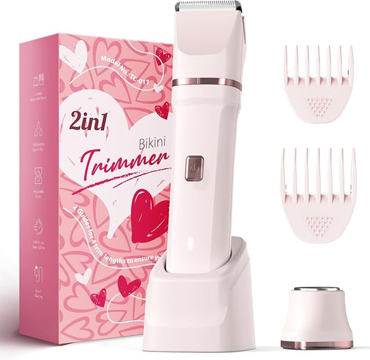 Risina Bikini Trimmer for Women - Painless Electric Razors for Silk Skin,Cordless Body Shaver with Ceramic Blade, Replaceable Lady Razor, IPX7 Waterproof & Easy Cleaning, Birthday Gifts for Women