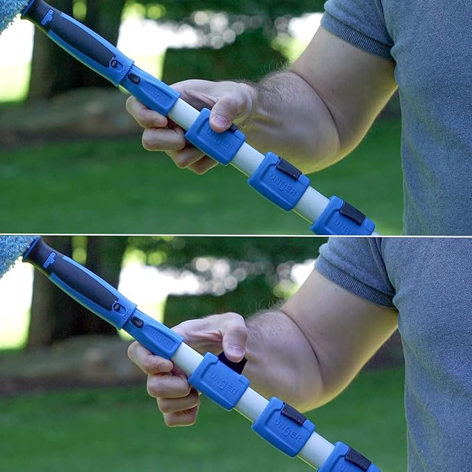 Unger Professional Connect & Clean 3’-6’ Aluminum Telescopic Extension Pole with Locking Cone & Quick-Flip Clamp – Compatible with Cleaning Tool Attachments, Window Cleaning & Dusting Tool (Pack of 2)
