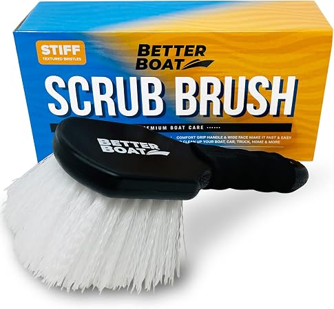 Stiff Hand Scrub Brush, Short Handle Heavy Duty Tire and Wheel Cleaning