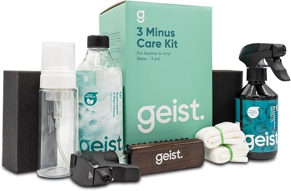 Geist. 3 Minus Care Kit for Leather & Vinyl | Clean and Shield from dye Transfer & Abrasion Damage | for car Interior, F