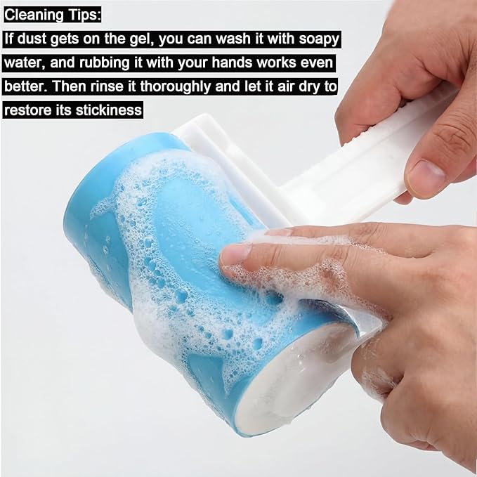 Reusable Travel Lint Roller 3 Pack, Washable Lint Roller Compact Pet Hair Remover Cleaner with Cover for Clothes, Pet Hairs, Include Large, Medium, Small Size