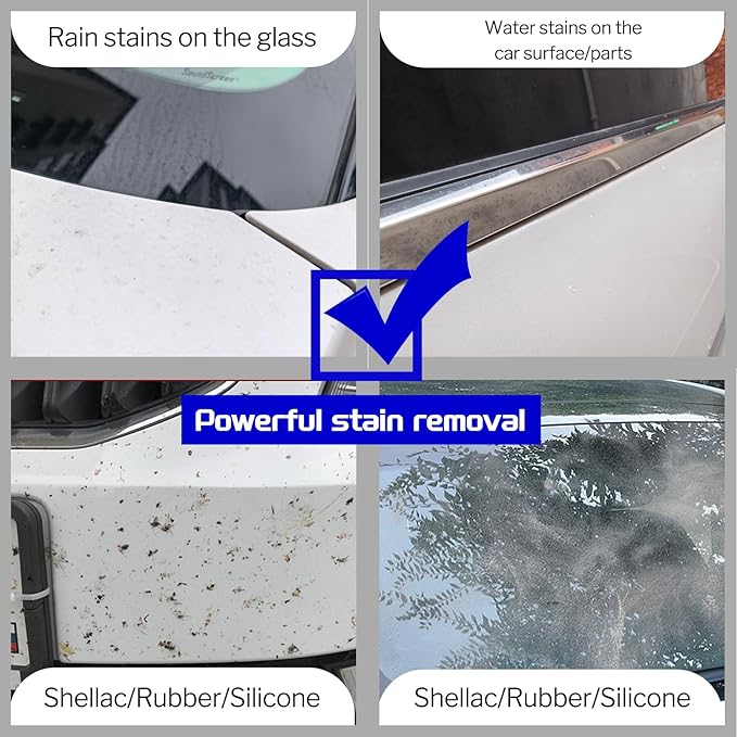Oil Film Remover for Car Windshield - Glass Cleaner Spray Anti-Fog Rain Repellent - Removes Grease Silicone Water Spots Road Grime - Interior Exterior Windows (2, Fluid Ounces)