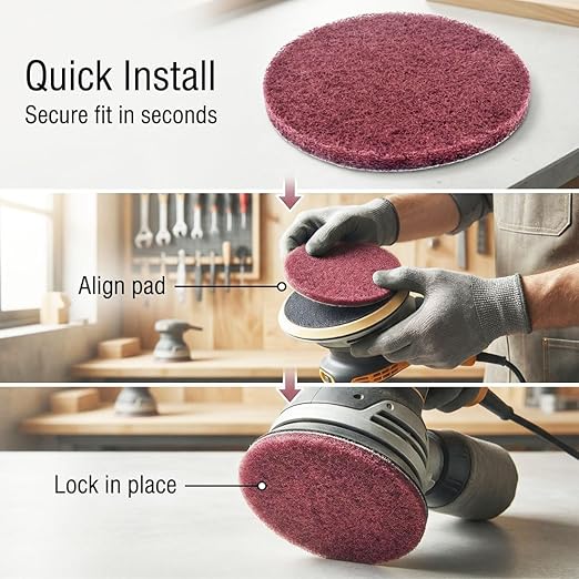 4 Inch Mixed Grit Drill Brush Scrubber Scouring Pads, 20 Pcs Hook & Loop Power Scrubber Scour for Rotary Tools, Random Orbital Sander (180#/400#/800#/1200#)