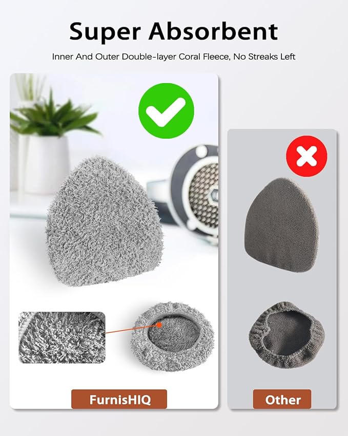 Super Absorbent & Streak-Free – 25.5" Extra Long Windshield Cleaning Kit with 5 Upgraded High-Density Coral Velvet Pads & 2 Spray Bottles for Car & Home, Gray