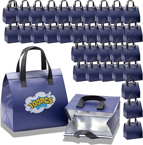 100 Pcs Insulated Take Away Bags, Disposable Lunch Bags For Food Takeaways, Coffee, Milk Tea, Seafood, Pizza, For Restau