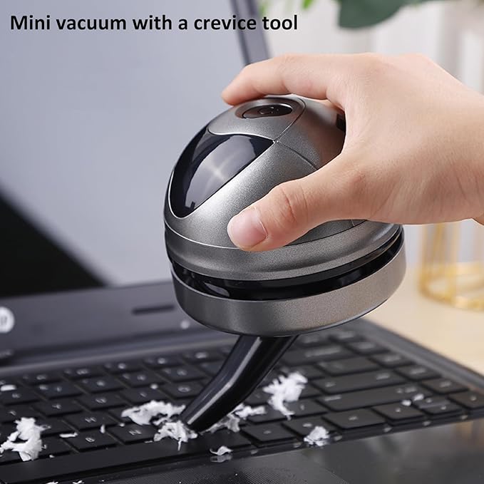Desktop Vacuum Cleaner Mini Vacuum Cleaner for Crumbs Desk Table USB Vacuum Sweeper for Cleaning Eraser Crumbs Seeds Pet Hairs Flakes Computer Keyboard