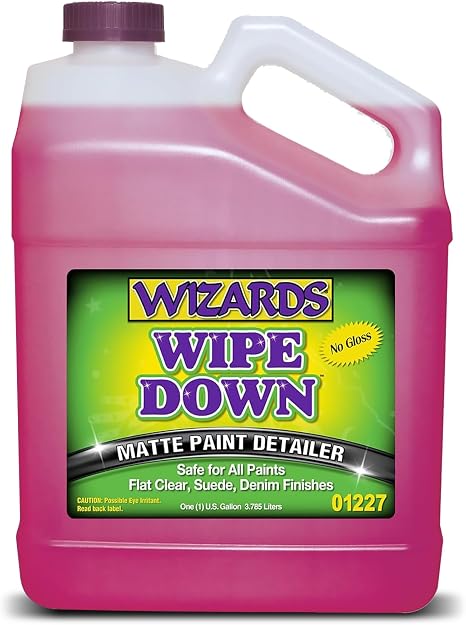 Wizards - Wipe Down Quick Detailer Spray, Matte Finish Car Polish, Automotive Clear Coat for Flat Clear, Suede, Denim Fi