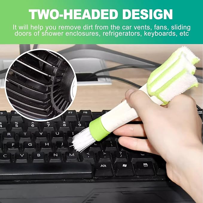 slaixiu 4-Pack 7 Finger Window Blind Cleaner Duster Tool, Washable Mini Blinds Cleaner Brush for Wood, Vinyl Shutters, AC Air Vent, and Car Fan Dusting