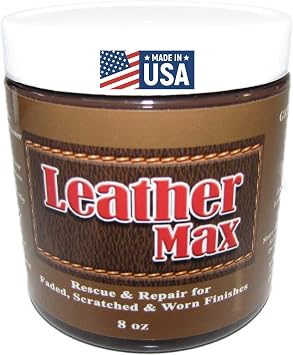 Leather Max XL 8 Ounce Jar Refinish For Your Furniture, Jacket, Sofa or Car Seat, Couch, Purse, Boots (Dark Brown) Super