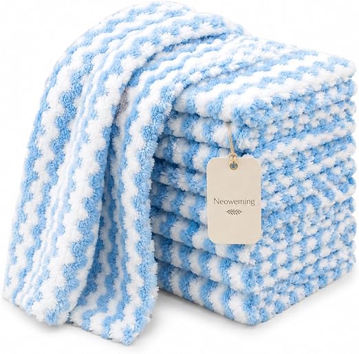 10PACK Kitchen Cleaning Cloths, Microfiber Dish Cloths: All-Purpose Washing/Soft/Lint Free/Absorbent/Quick Dry Reusable 