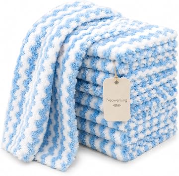 10PACK Kitchen Cleaning Cloths, Microfiber Dish Cloths: All-Purpose Washing/Soft/Lint Free/Absorbent/Quick Dry Reusable 