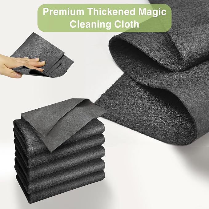 Thickened Magic Cleaning Cloth, Reusable Magic Cleaning Cloths for Glass, Streak Free Microfiber Magic Cleaning Cloth Reusable Rags for Kitchen, Windows, Mirrors, Cars (5)