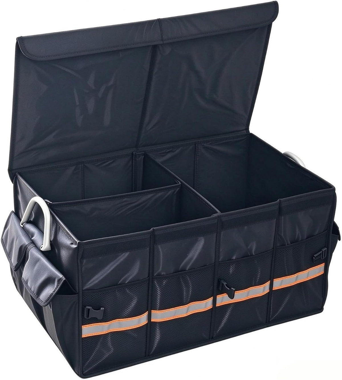 Car Trunk Organizer 66L with Lid, Collapsible Waterproof Cargo Storage Box for SUV Sedan