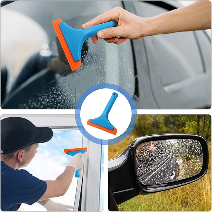 6 Inch Car Window Squeegee, Auto & Shower Squeegee - Blue Handle