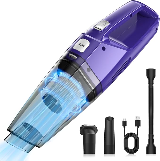 Bossdan Handheld Vacuum Cordless – Car Vac Portable with 8KPA & Multi Accessories & Low Noise, Lightweight Hand Held Vacuum Cordless Rechargeable for Car/Home/Dust/Pet Hair, Mine Portable Vacuum