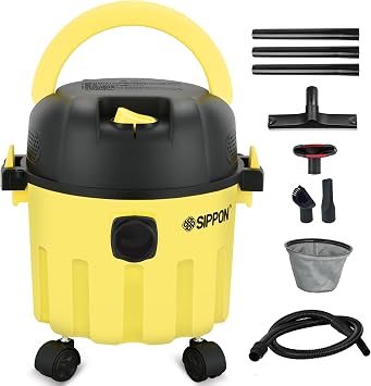 Wet-Dry Vacuum, 3-in-1 Portable Shop Vacuum Cleaner with 2 Peak HP Power Suction, Lightweight Wet Dry Vacuum with Blower