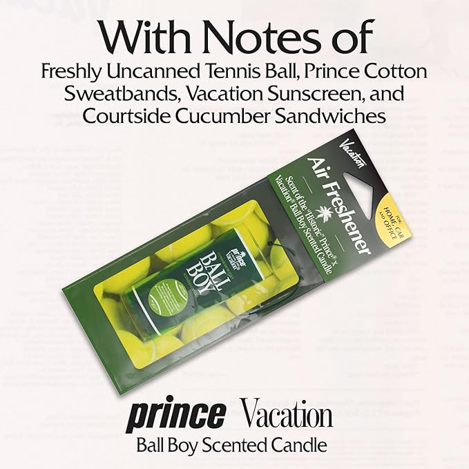 VACATION Ball Boy Tennis Scented Hanging Air Freshener, Exclusive Candle Scent, Deodorizer for Car, Home & Office (Pack of 3)