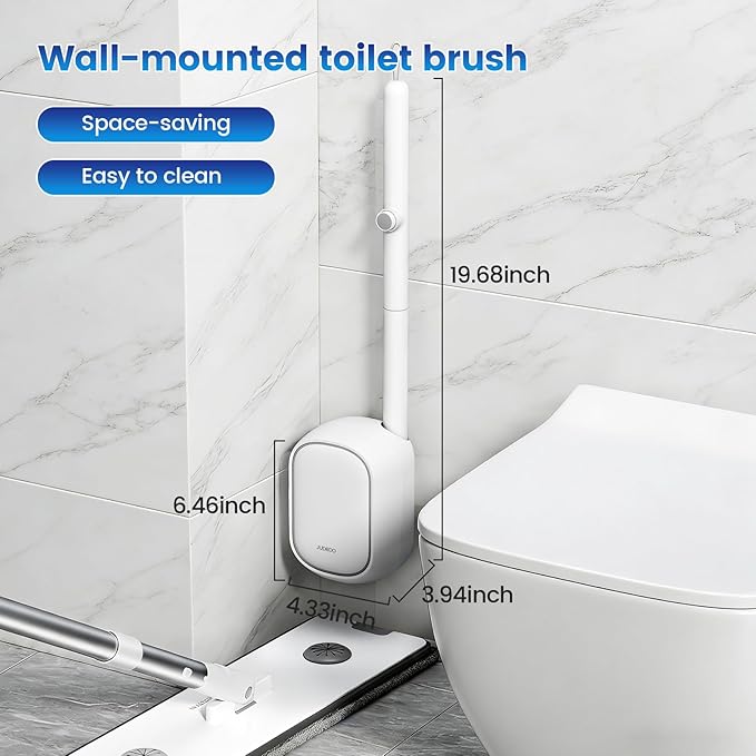 JUDRDO Disposable Toilet Brush,Toilet Bowl Cleaner,Wall Mounted Toilet Bowl Brush with 36 Refills for Deep Toilet Cleaning,Toilet Brush and Holder Set for Hygienic Bathroom Maintenance