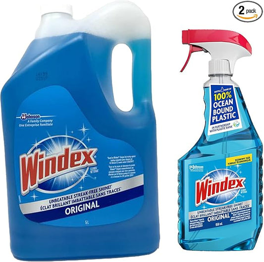 SC Johnson Windex Original Glass Cleaner Set: 5L refill +950 ml Trigger Spray