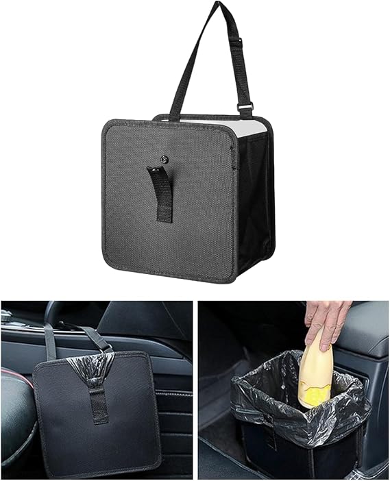 Foldable Car Trash Can with Waterproof Lining, Small