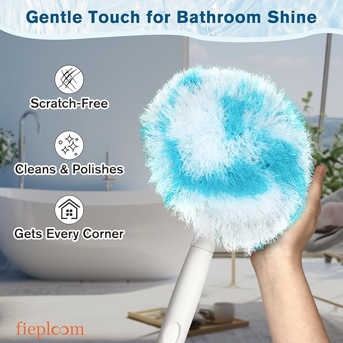 Tub Tile Scrubber Brush with 48" Long Handle, 2026 Version 1 Pc Non-Scratch Soft Tub Mop, All-in-One Adjustable Bathroom Brush for Bathtub, Shower, Sink, Faucet, and Wall Tile（1）