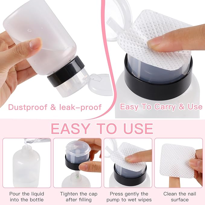 400pcs Lint Free Nail Wipes, 1 Pull-Off Pump-Style Bottle, Super Absorbent Soft Non-Woven,for Fingernail Polish Remover and Eyelash Extension Wipes for Nail Art (White)