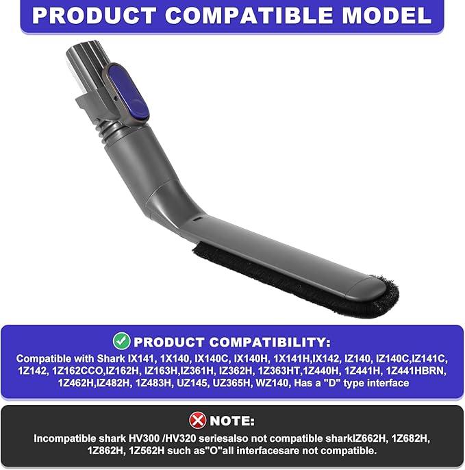 IX141 Vacuum Dusting brush Replacement Parts Compatible with Shark Pet Cordless Stick IX141 IZ163H IZ362H IX140 IZ140 IZ142 UZ145 Dust Brush rotatable Attachments for D-Shaped Vacuum