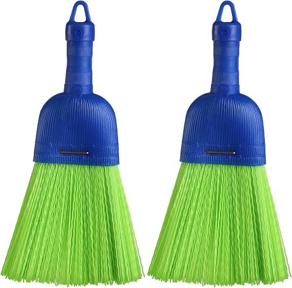 Domensi 2 Pcs Whisk Broom Poly Fiber Hand Brush with Hang Hole Car Cleaning