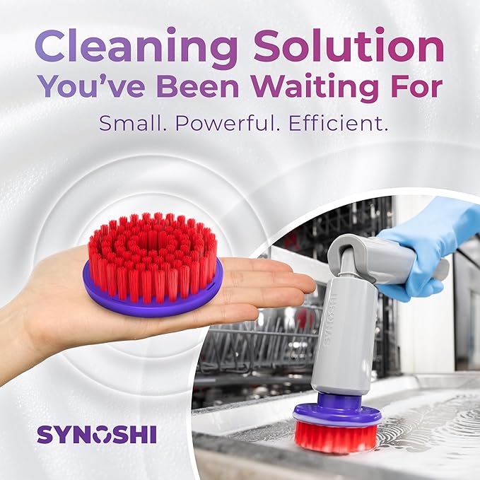 Synoshi PRO Round Brush Set (2 Units) for Electric Spin Scrubber Brush for Bathroom, Shower, Floor and Tiles. Electric Spin Scrubber Heads for Cleaning