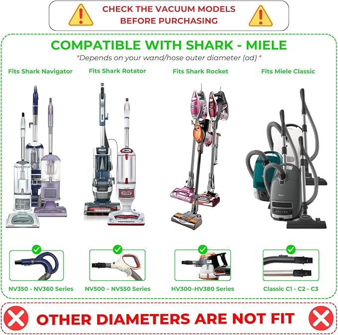 Round Horse Hair Dusting Brush & Hard Floor Attachment for Shark Vacuum Accessories & Attachments Compatible with Shark Rotator NV360 NV350 NV500 NV501 HV300 HV301 HV322 HV371 HV372