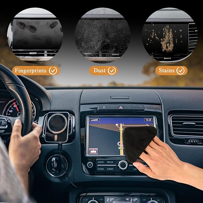 Car Screen Cleaner, Car Touch Screen Cleaner, Microfiber Cloth Auto Touchscreen Cleaning Wipes, Car Cleaning Wipes Cleaning Cloth Screen Cleaner Cloth for Vehicle Dashboard Car Display Interior Square