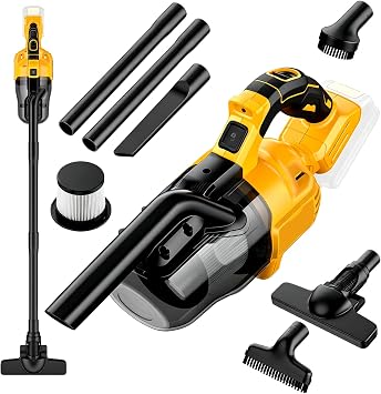 Cordless Vacuum Cleaner for Dewalt 20V Power Tools,Handheld Vac 100 AW,55CFM with Multi Attachment,HEPA Filter for Trave