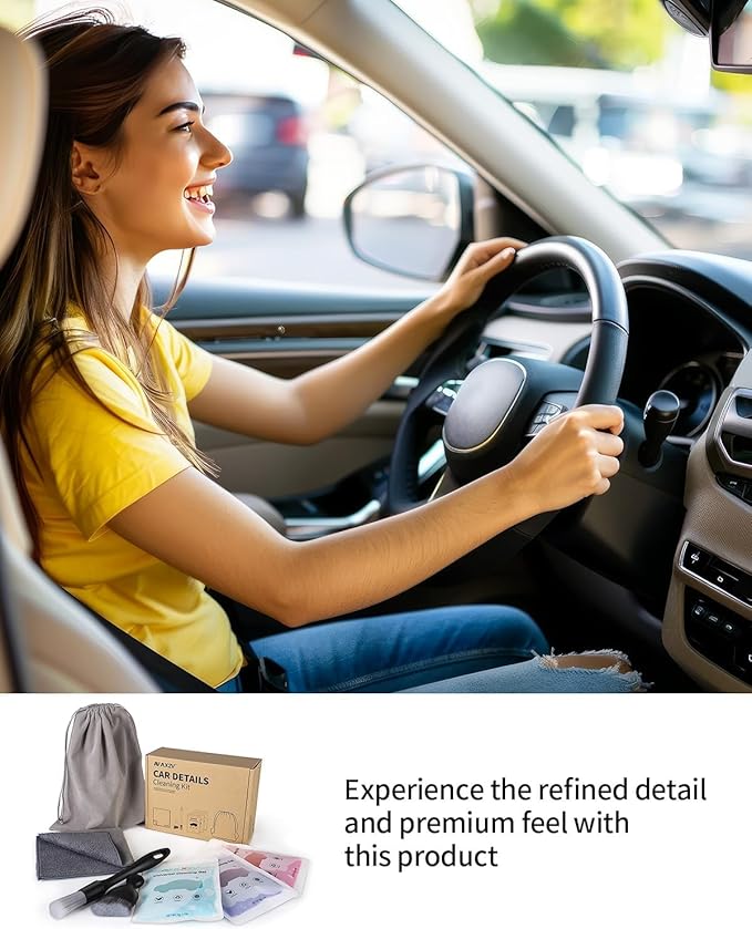 7Pcs Car Interior Detailing Cleaning Kit, Detailing Brush Set,Clean Gel, Wash Kit, Cleaning Tools for Car,Keyboard and Interior Cleaning