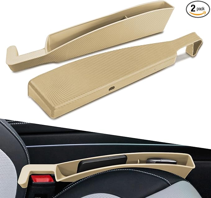 2PCS New Car Seat Gap Filler with 2 Storage Areas, Stylish Car Seat Gap Storage for Stabilizing Phone, Keys Wallet, Univ