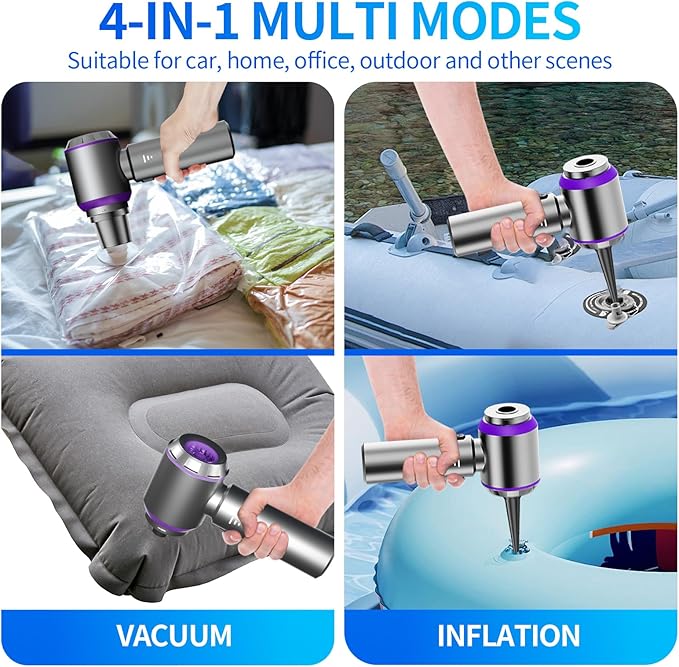 20000Pa Car Vacuum Cleaner High Power, Cordless Mini Vacuum Air Duster for Car Detailing Kit, 4-in-1 Portable Handheld Vacuum with Brushless Motor, Aspiradora para Carro, Home Office Pet (Purple)