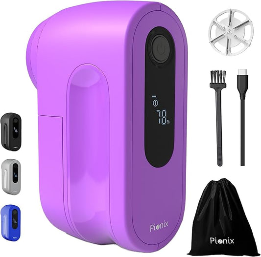 Pionix Fabric Shaver, Sweater Shavers to Remove Pilling, High-Perf Defuzzer, Rechargeable Electric Lint Shaver for Fuzz and Lint Balls from Clothing, Upholstery 2000mah Battery (Hot Purple)