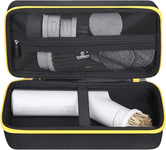 Tourmate Hard Storage Case Compatible HOTO Cordless Electric Spin Scrubber,Travel Box for Bathroom Cleaning Brush（Case Only） (Black & Yellow)