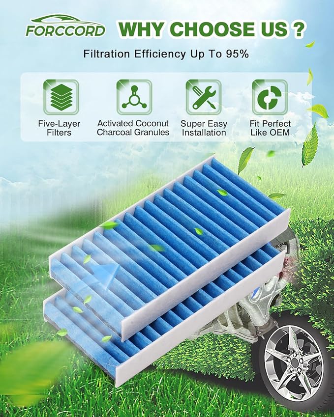 4-Pack HEPA Cabin Air Filter Fits for 2011-2017 Jeep Wrangler 3.6L & 3.8L Activated Carbon Cabin Filter Replacement CF11777 Car Accessories