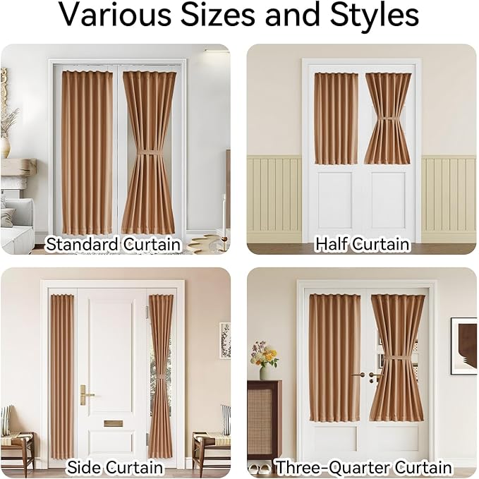 Vatge Classroom Window Cover, Burnt Orange Side Window Half Curtains for Front Door, 1 Panel, W25 x L40, Terracotta