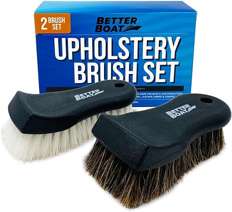 Upholstery Brush Set, Carpet and Car Cleaning Brushes, Horsehair Detailing