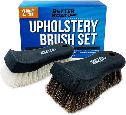 Upholstery Brush Set, Carpet and Car Cleaning Brushes, Horsehair Detailing