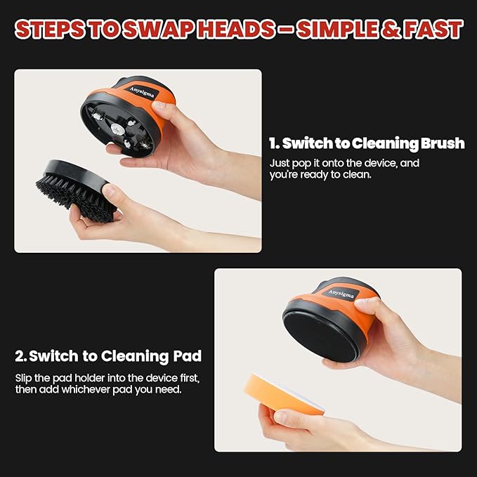 Electric Grill Brush for Outdoor Grill- 4 Replaceable Heads, 3000mAh IPX7 Waterproof BBQ Cleaning Scrubber for Kitchen & Car & Bathroom - Ideal Mother’s for Grill Lovers, Dad, Mom